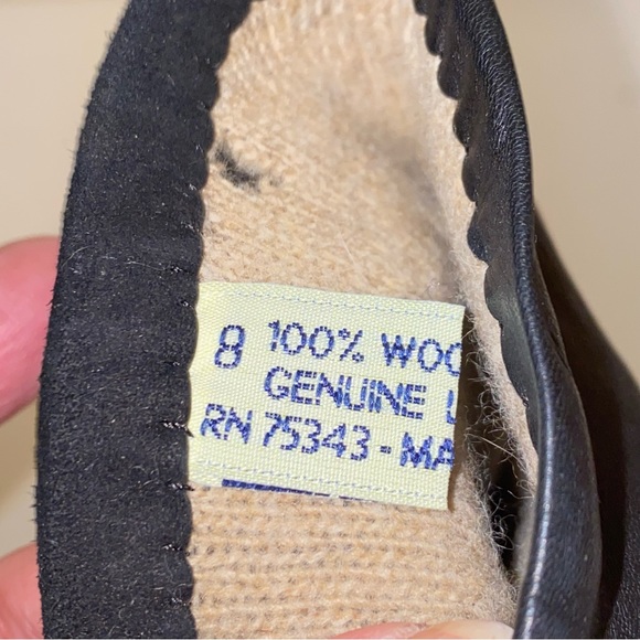 Vintage Montefusco Black Leather 100% Wool Lined Gloves Sz 8 Made in Italy - Picture 4 of 9